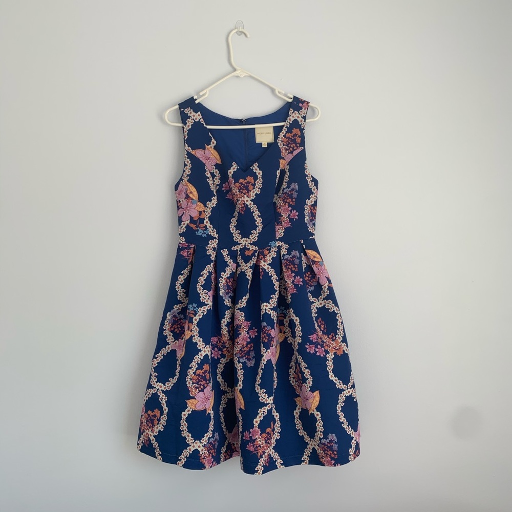 Modcloth Navy and Pink Floral Dress